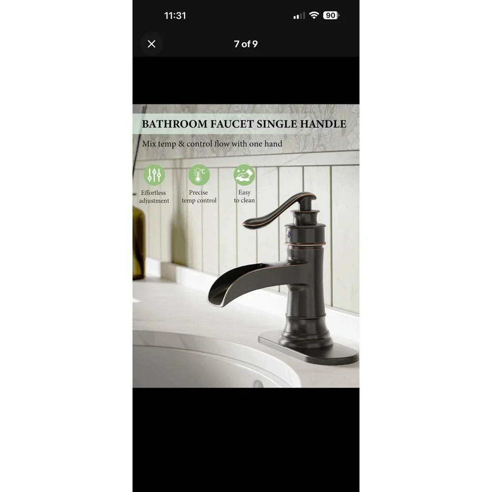 Homevacious Bathroom Faucet Waterfall Sink Faucets Oil Rubbed Bronze Single
